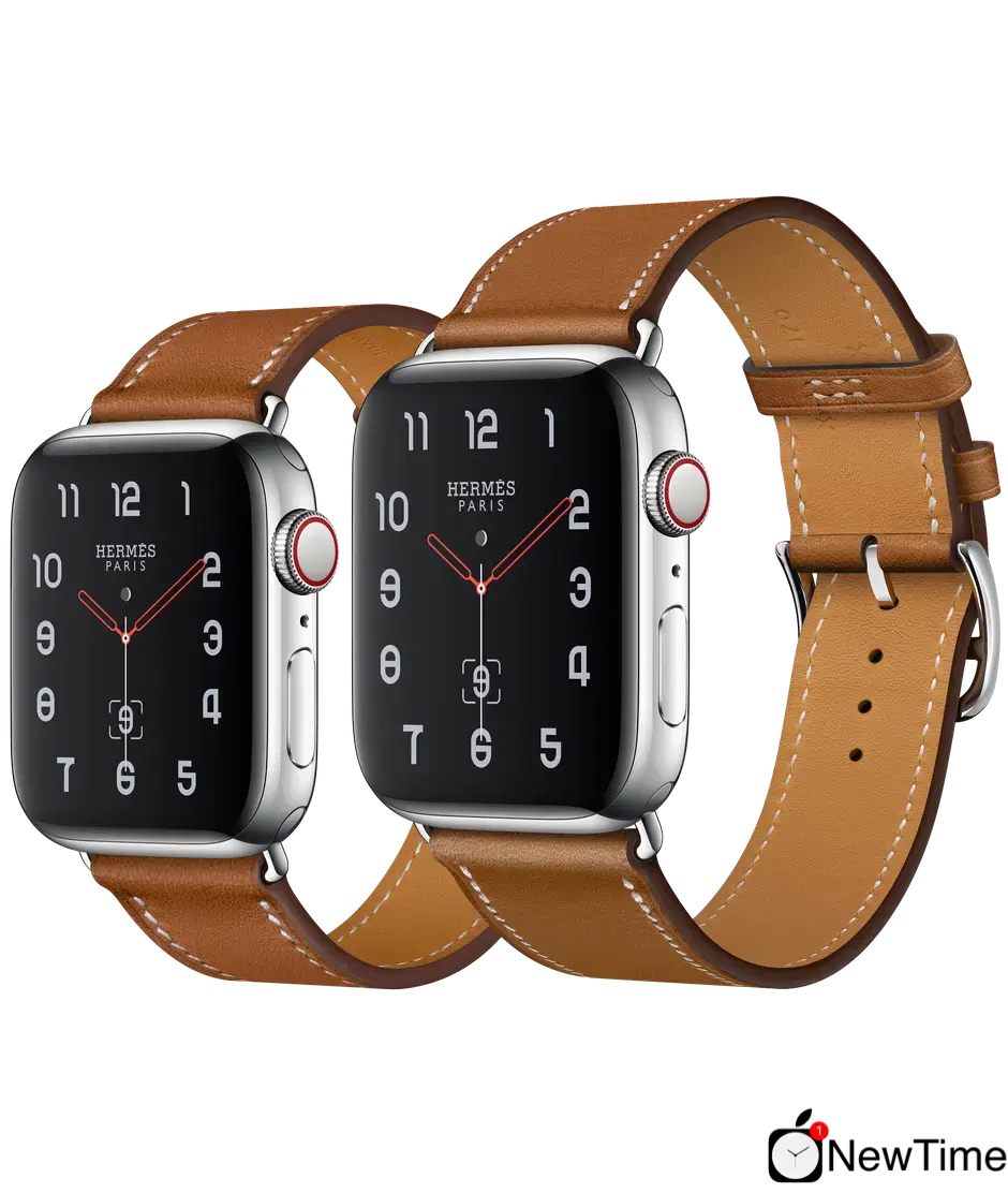 Apple Watch Series 4 Hermès (GPS + Cellular) 40mm Stainless Steel Case with Fauve Barenia Leather Single Tour (MU6M2, MU6Y2)
