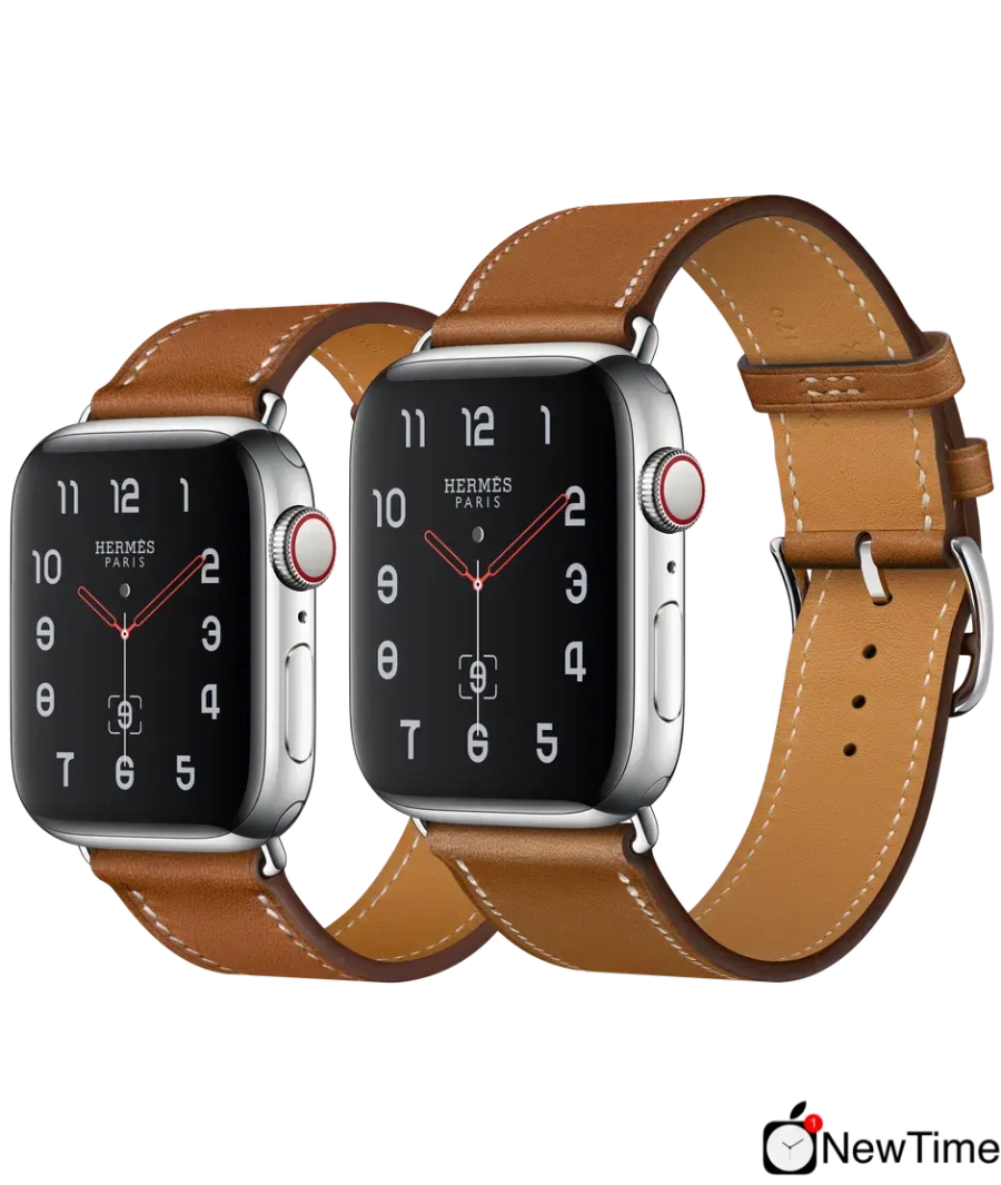 Apple Watch Series 4 Hermès (GPS + Cellular) 40mm Stainless Steel Case with Fauve Barenia Leather Single Tour (MU6M2, MU6Y2)
