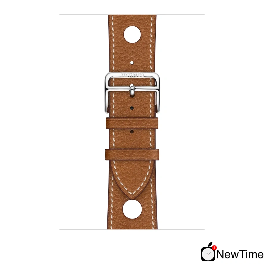 Apple Watch Series 4 Hermès (GPS + Cellular) 44mm Stainless Steel Case with Fauve Grained Barenia Leather Single Tour Rallye (MU9D2, MU9E2)