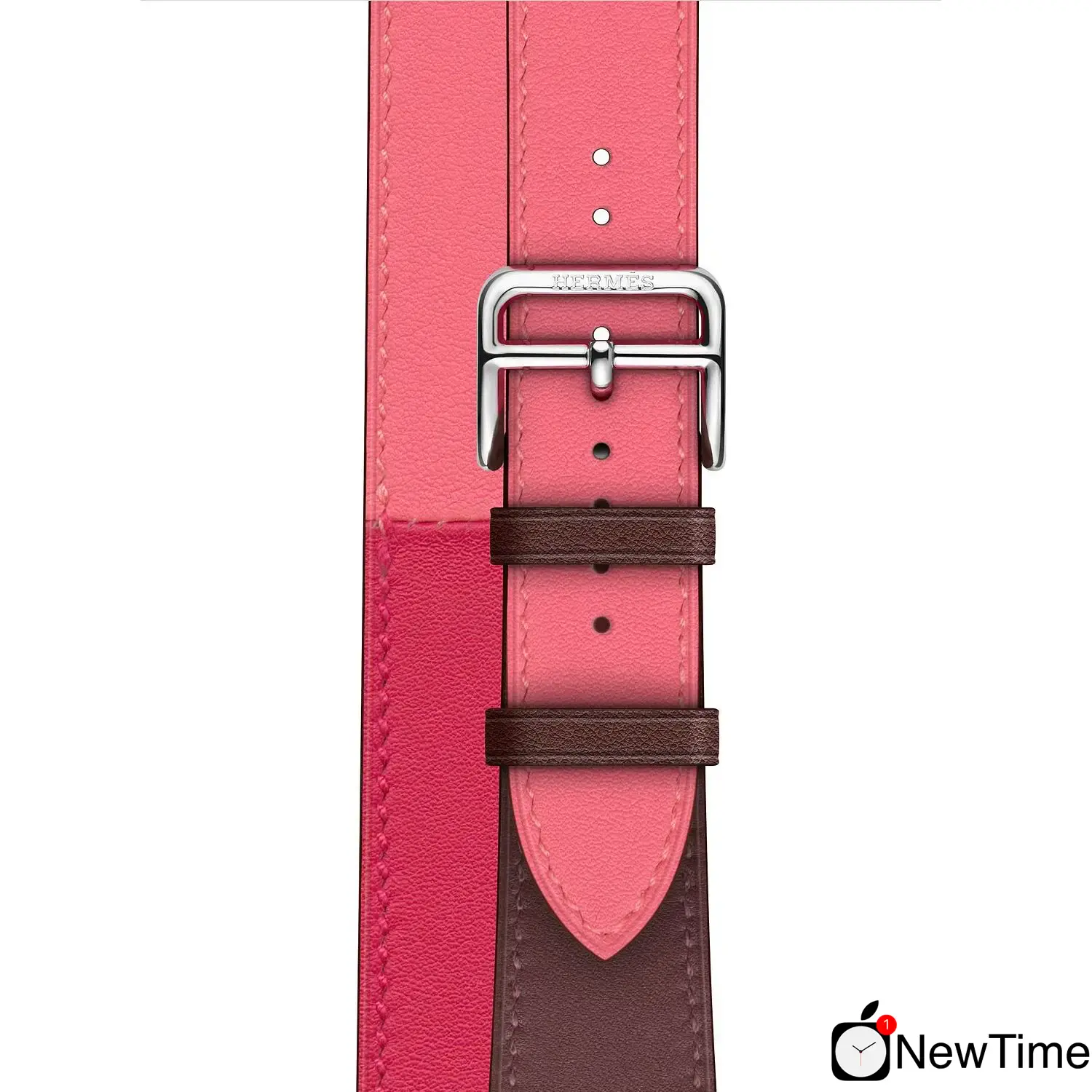Apple Watch Series 4 Hermès (GPS + Cellular) 40mm Stainless Steel Case with Bordeaux/Rose Extrême/Rose Azalée Swift Leather Double Tour (MU6R2, MU732)