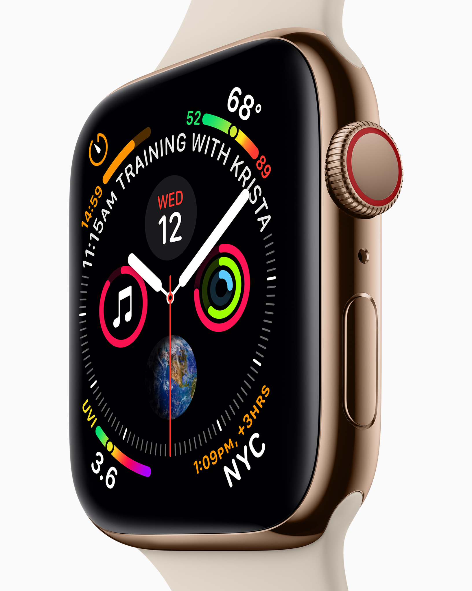 Apple Watch Series 4 Nike + (GPS + Cellular) 40mm Silver Aluminium Case with Pure Platinum / Black Nike Sport Band (MTV92, MTX62)