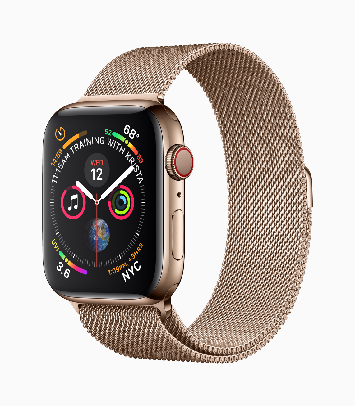Apple Watch Series 4 Nike + (GPS + Cellular) 40mm Silver Aluminium Case with Pure Platinum / Black Nike Sport Band (MTV92, MTX62)