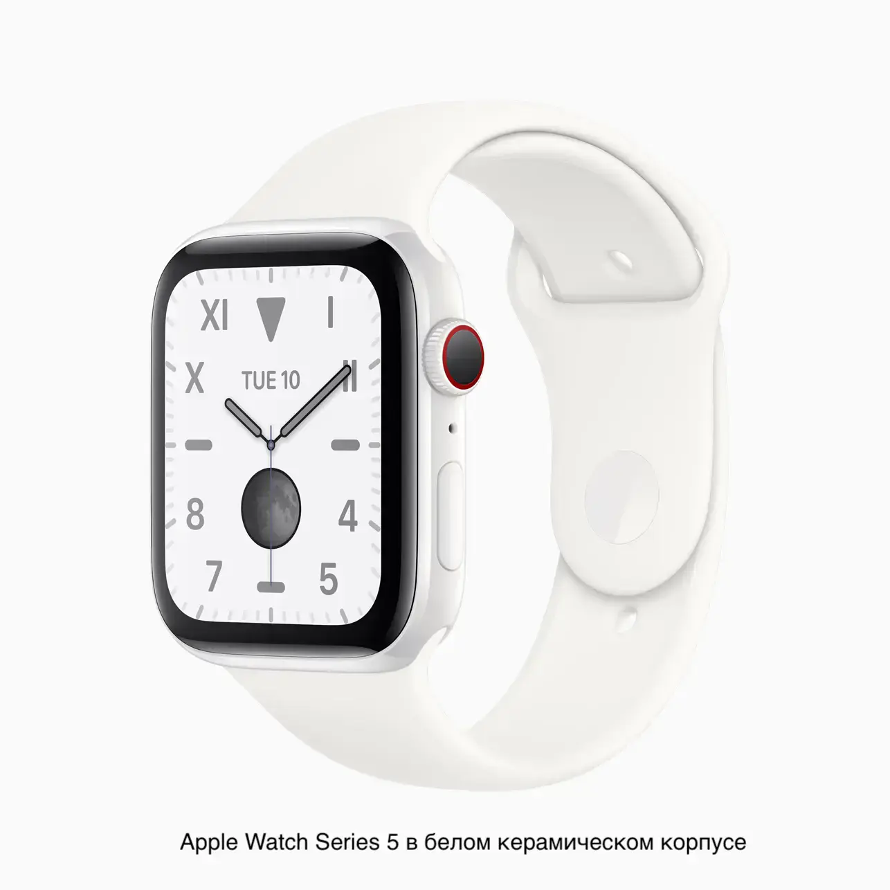 Apple Watch Edition Series 5 GPS + Cellular 44mm White Ceramic Case with White Sport Band (MWR72, MWQU2)