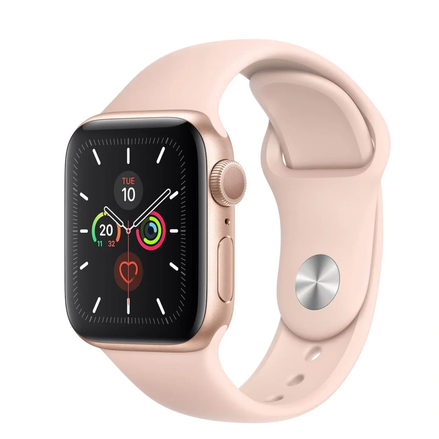 Apple Watch Series 5 GPS 40mm Gold Aluminum Case with Pink Sand Sport Band (MWV72)