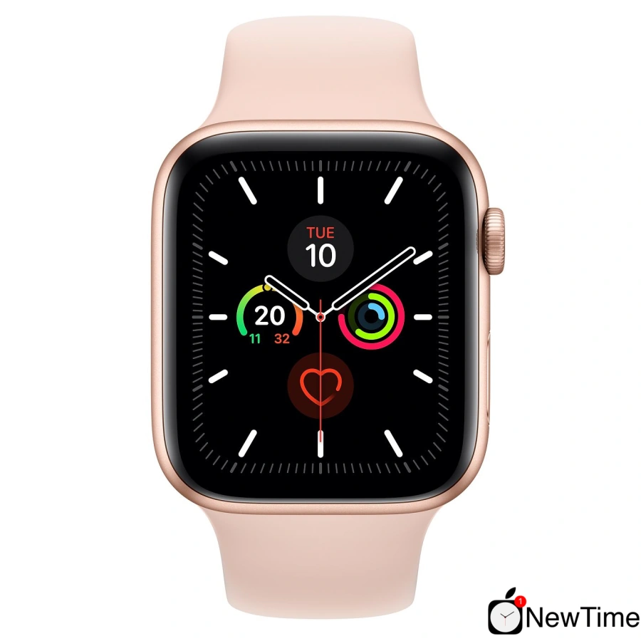 Apple Watch Series 5 GPS + Cellular 44mm Gold Aluminum Case with Pink Sand Sport Band (MWW02, MWWD2)