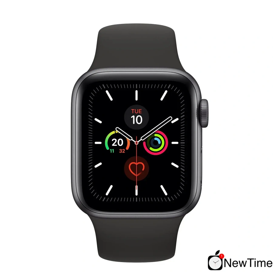 Apple Watch Series 5 GPS 40mm Space Gray Aluminum Case with Black Sport Band (MWV82)