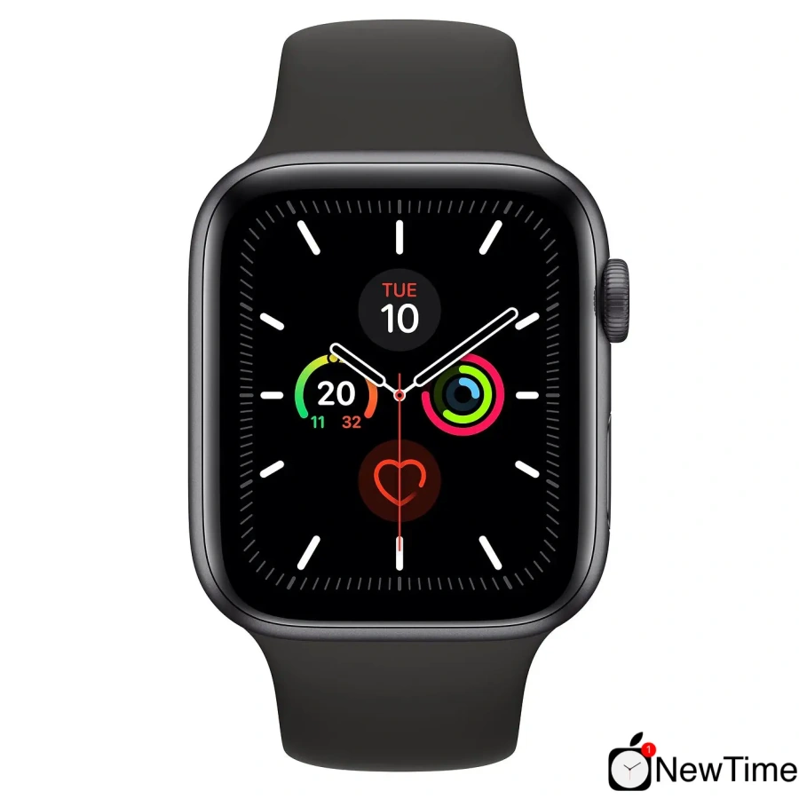 Apple Watch Series 5 GPS + Cellular 44mm Space Gray Aluminum Case with Black Sport Band (MWW12, MWWE2)