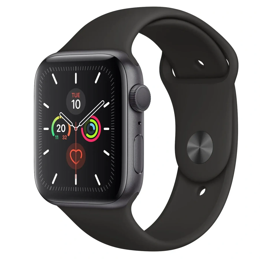 Apple Watch Series 5 GPS 44mm Space Gray Aluminum Case with Black Sport Band (MWVF2)