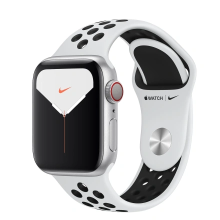 Apple Watch Series 5 Nike GPS + Cellular 40mm Silver Aluminium Case with Pure Platinum/Black Nike Sport Band (MX372, MX3C2)