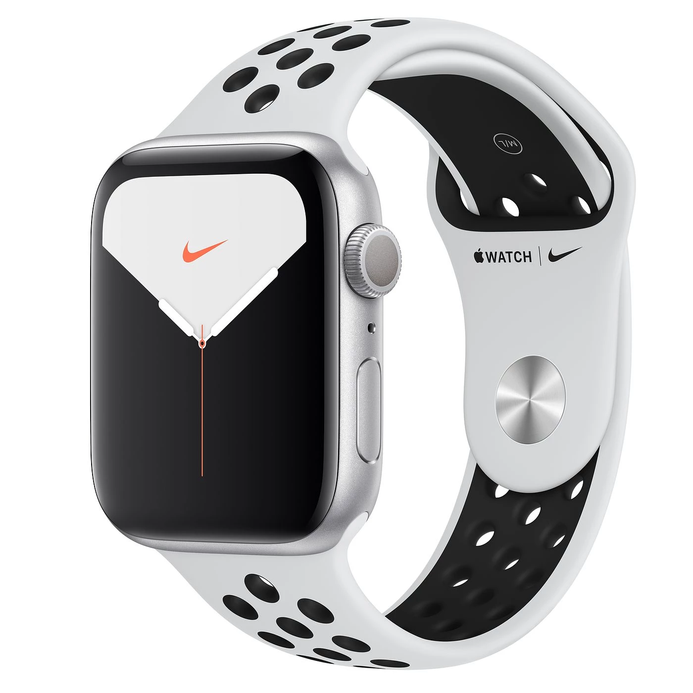 Apple Watch Series 5 Nike GPS 44mm Silver Aluminium Case with Pure Platinum/Black Nike Sport Band (MX3V2)