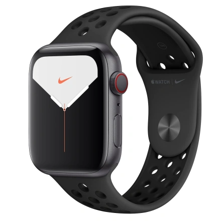 Apple Watch Series 5 Nike GPS + Cellular 44mm Space Gray Aluminium Case with Anthracite/Black Nike Sport Band (MX3A2, MX3F2)