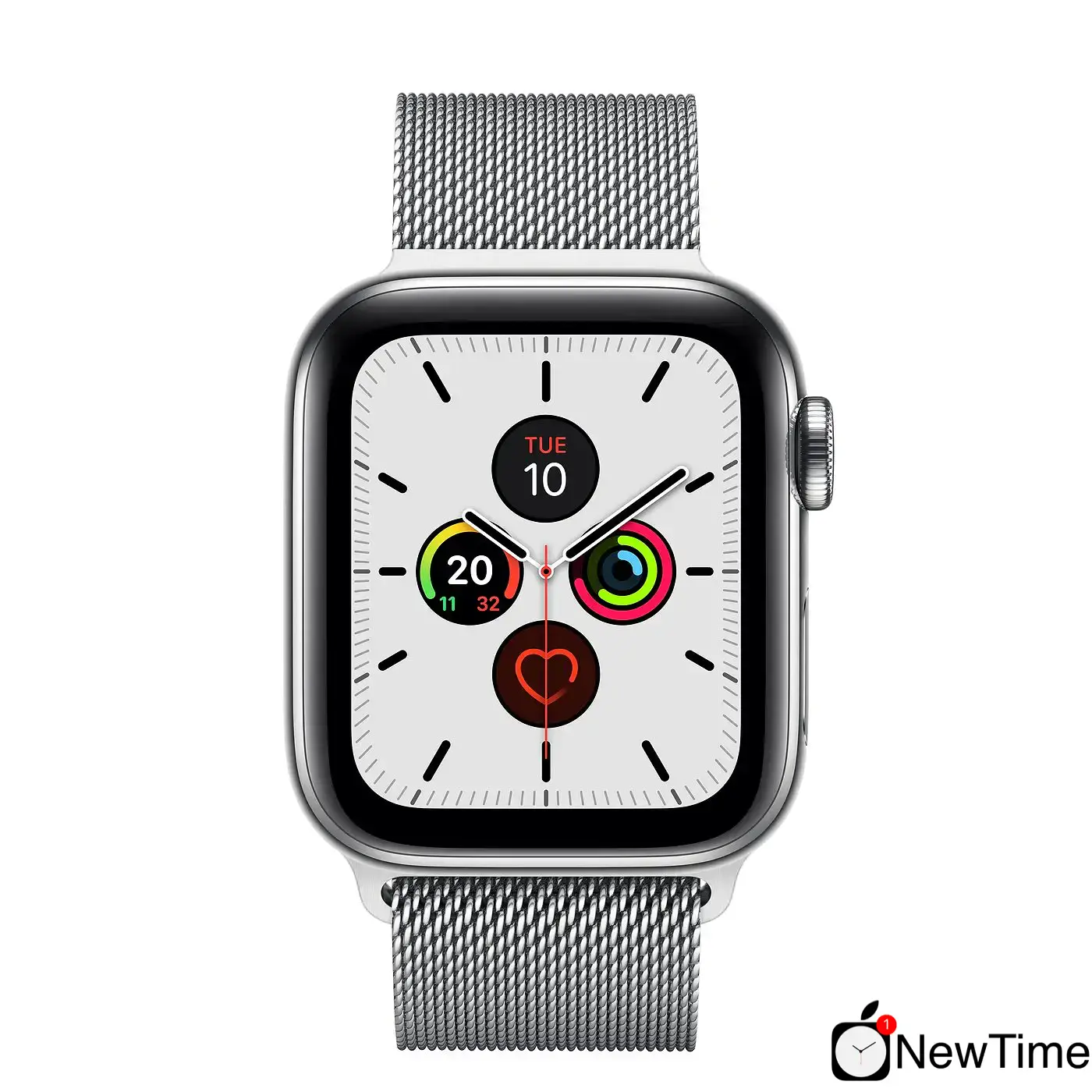 Apple Watch Series 5 GPS + Cellular 40mm Stainless Steel Case with Milanese Loop (MWWT2, MWX52)