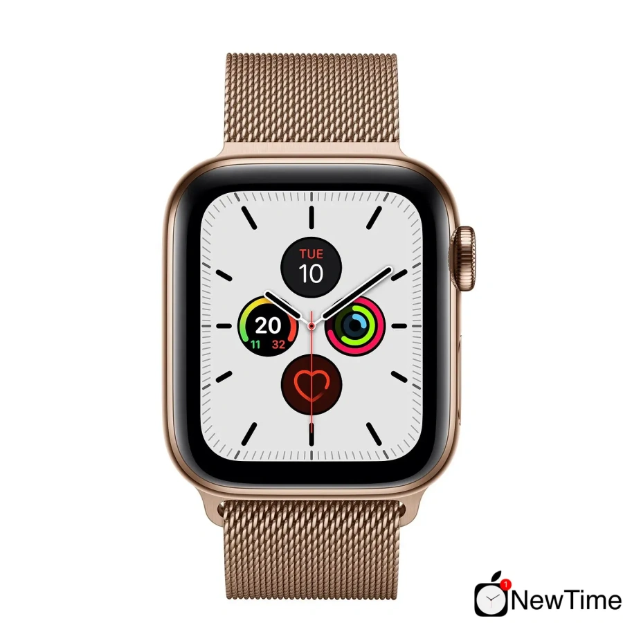 Apple Watch Series 5 GPS + Cellular 40mm Gold Stainless Steel Case with Gold Milanese Loop (MWWV2, MWX72)