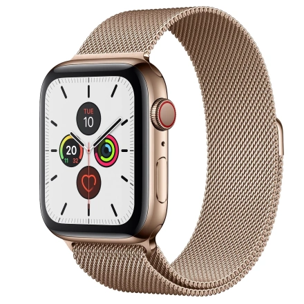 Apple Watch Series 5 GPS + Cellular 44mm Gold Stainless Steel Case with Gold Milanese Loop (MWW62, MWWJ2)