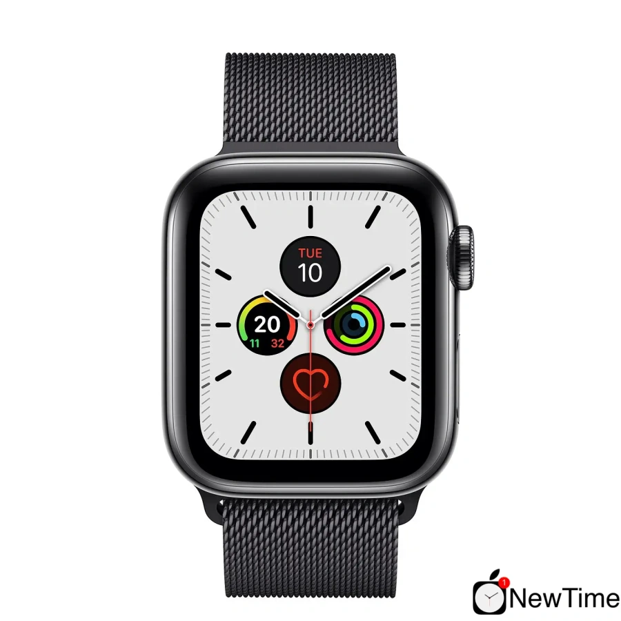 Apple Watch Series 5 GPS + Cellular 40mm Space Black Stainless Steel Case with Space Black Milanese Loop (MWWX2, MWX92)