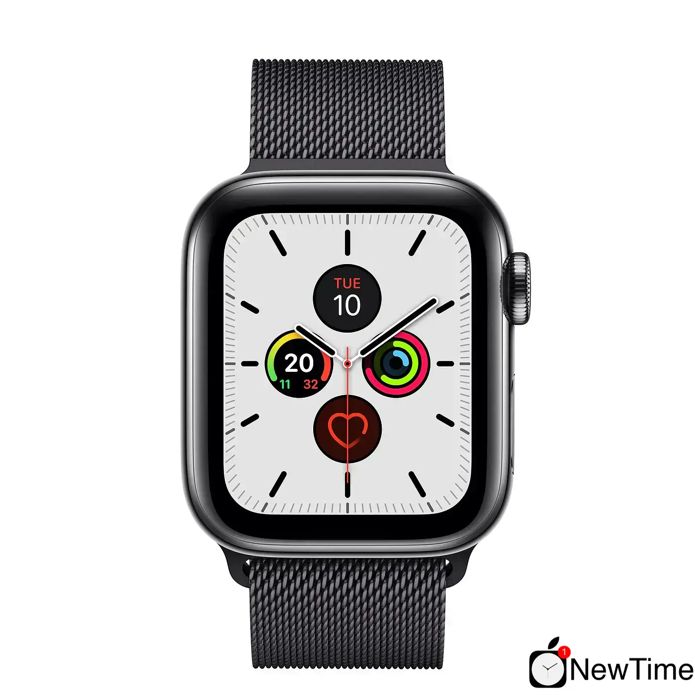 Apple Watch Series 5 GPS + Cellular 44mm Space Black Stainless Steel Case with Space Black Milanese Loop (MWW82, MWWL2)