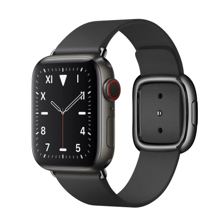 Apple Watch Series 5 GPS + Cellular 40mm Space Black Titanium Case with Black Modern Buckle (MWQD2)