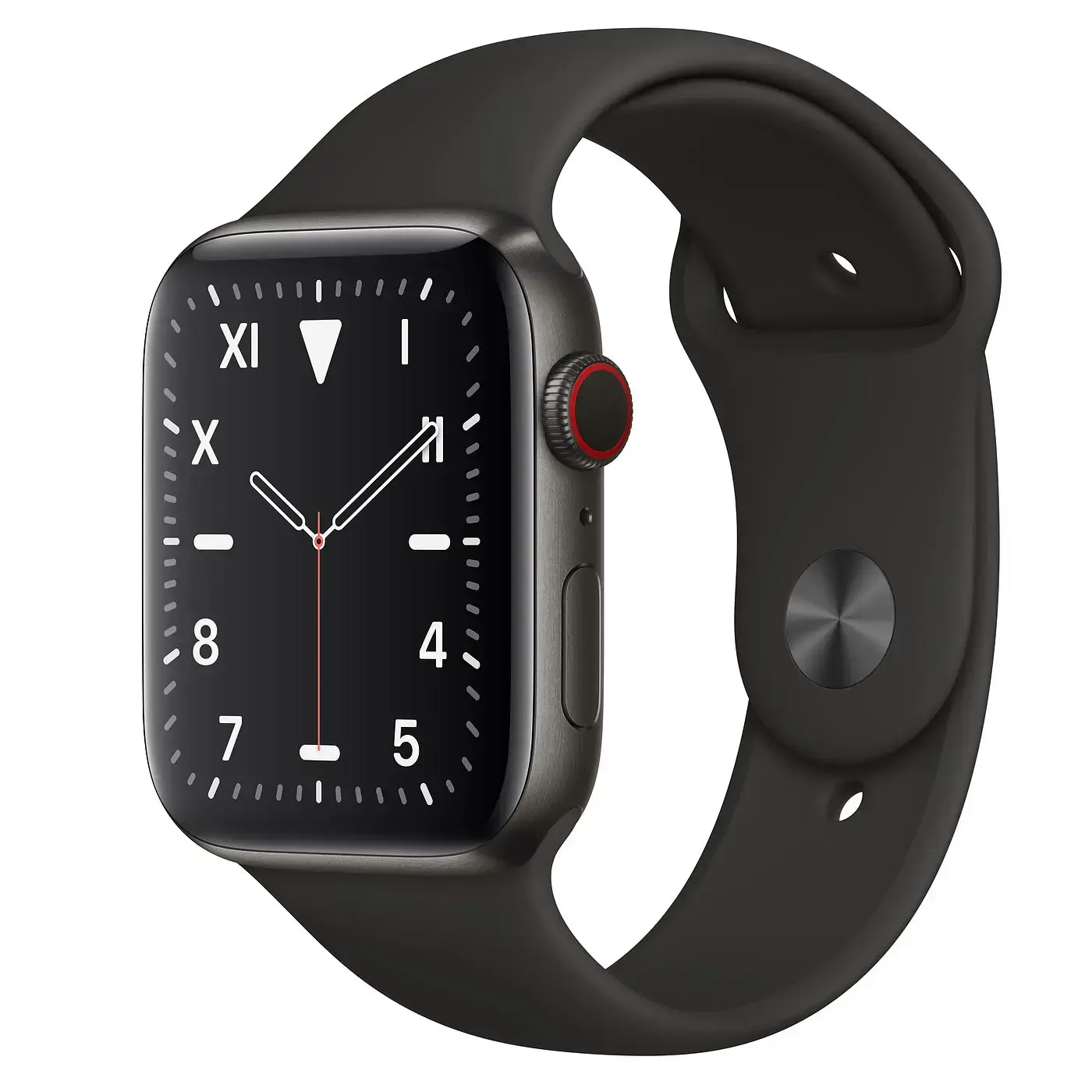 Apple Watch Series 5 GPS + Cellular 44mm Space Black Titanium Case with Black Sport Band (MWR52)