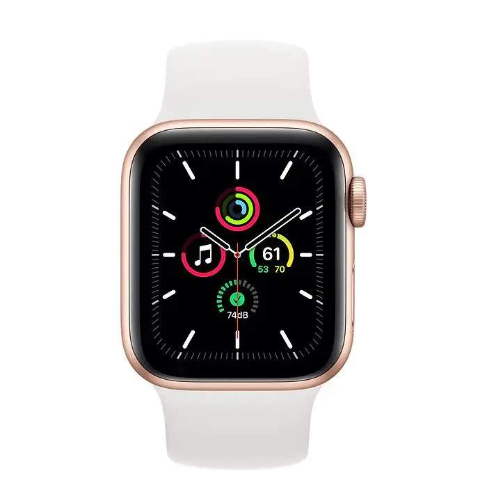 Apple Watch Series 6 GPS 40mm Gold Aluminum Case (MG193) with White Solo Loop - Size 5 (MYNR2)