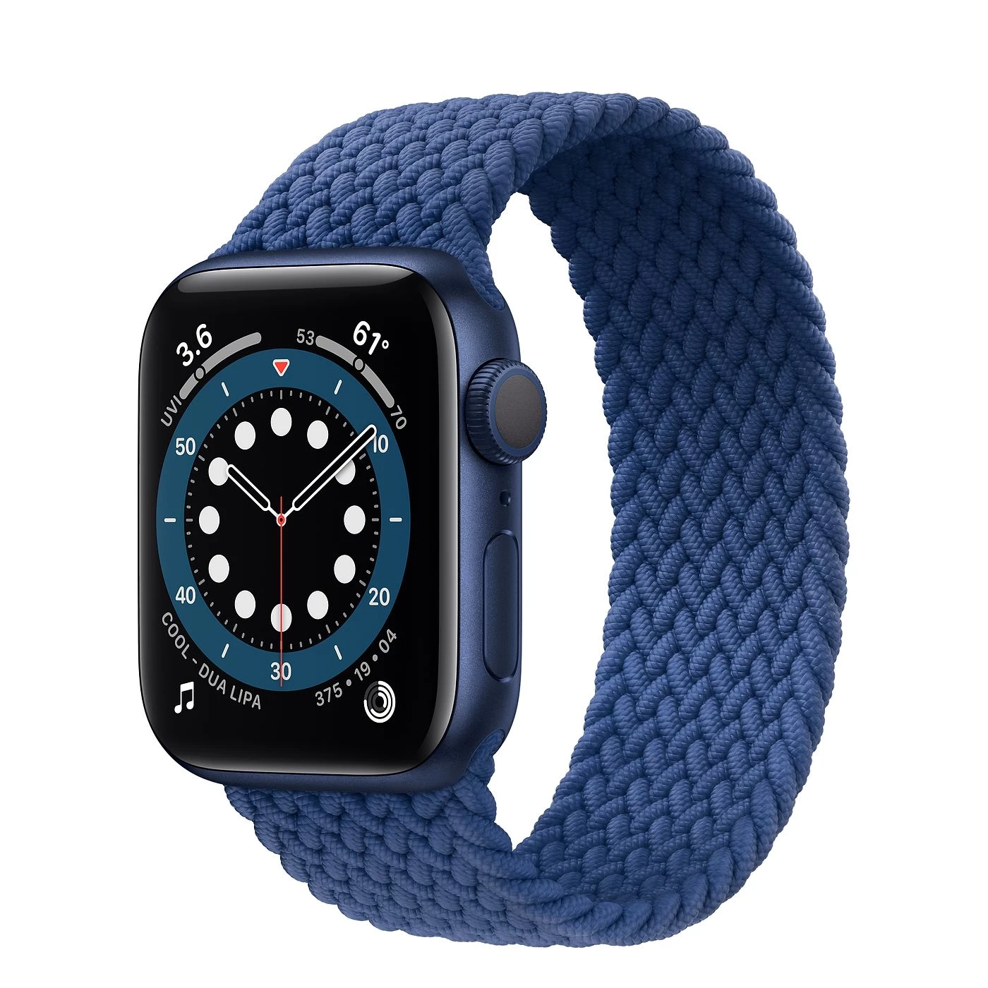 Apple Watch Series 6 GPS 40mm Blue Aluminium Case with Atlantic Blue Braided Solo Loop (MG2A3)
