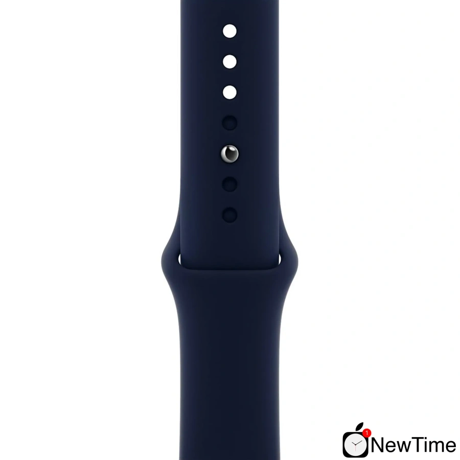 Apple Watch Series 6 GPS 44mm Silver Aluminum Case (M02D3) with Deep Navy Sport Band (MYAX2)