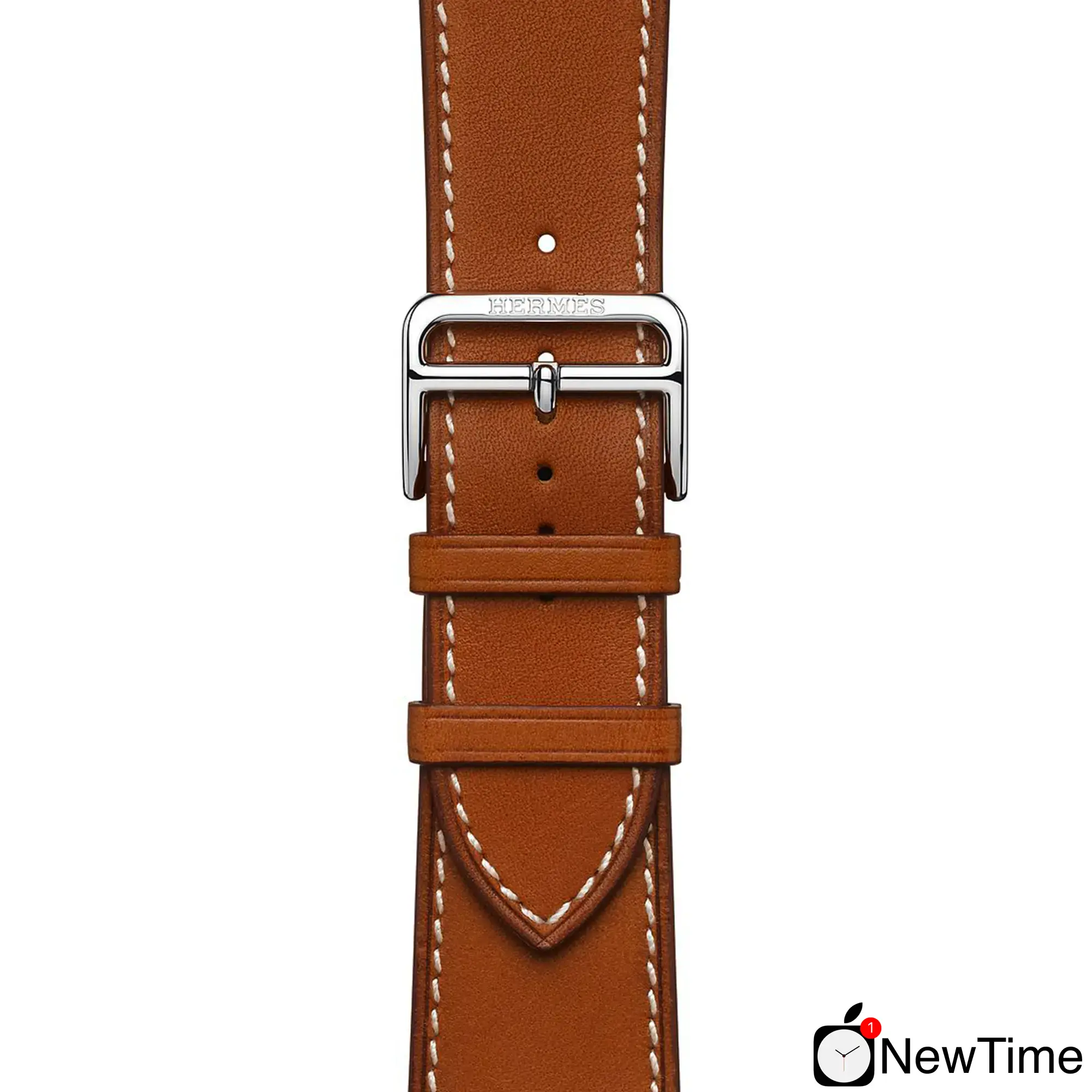 Apple Watch Hermes Series 6 GPS + Cellular 44mm Silver Stainless Steel with Fauve Barénia Leather Attelage Single Tour (MG3G3 + H078800CJ34)