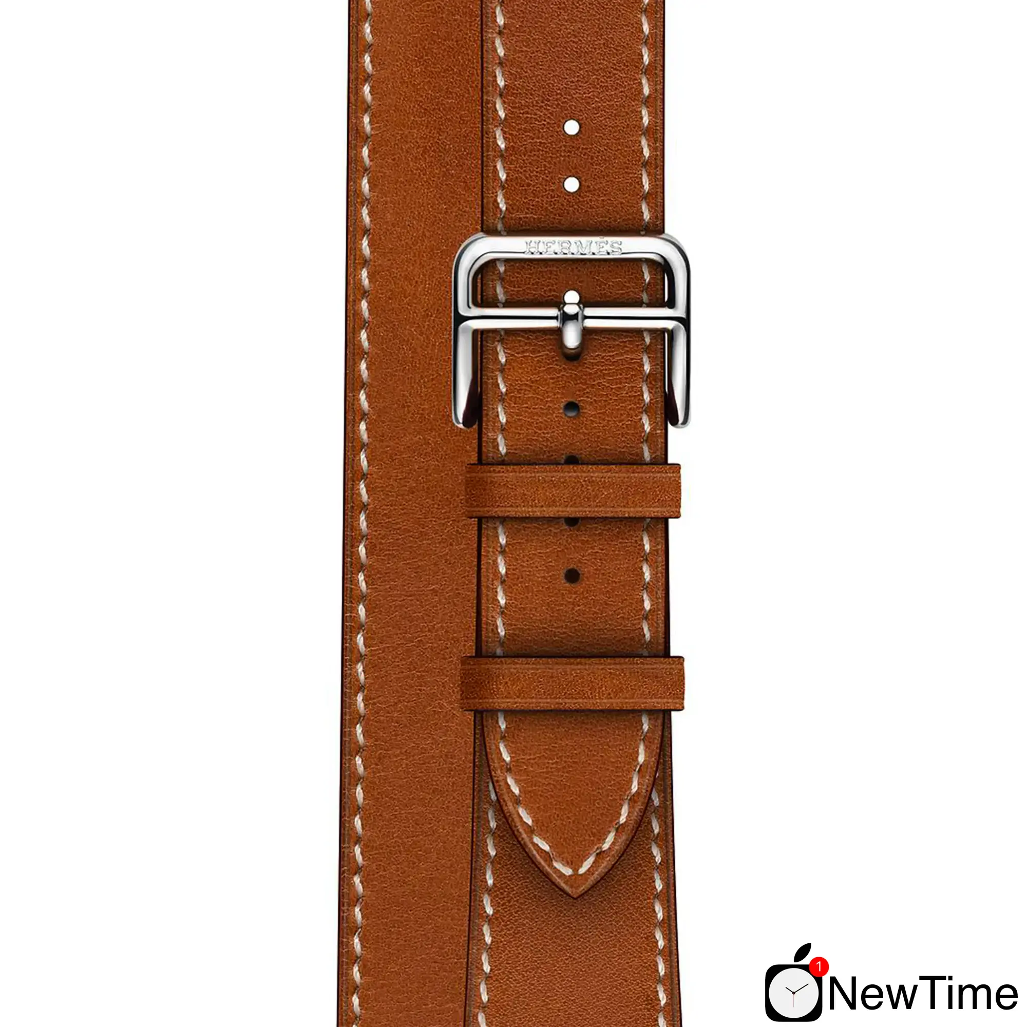 Apple Watch Hermes Series 6 GPS + Cellular 40mm Silver Stainless Steel Case with Fauve Barénia Leather Double Tour (MG3K3 + H074199CJ34)