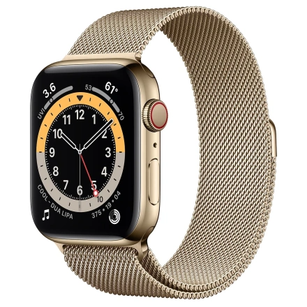 Apple Watch Series 6 GPS + Cellular 40mm Gold Stainless Steel Case with Gold Milanese Loop (M02X3, M06W3)