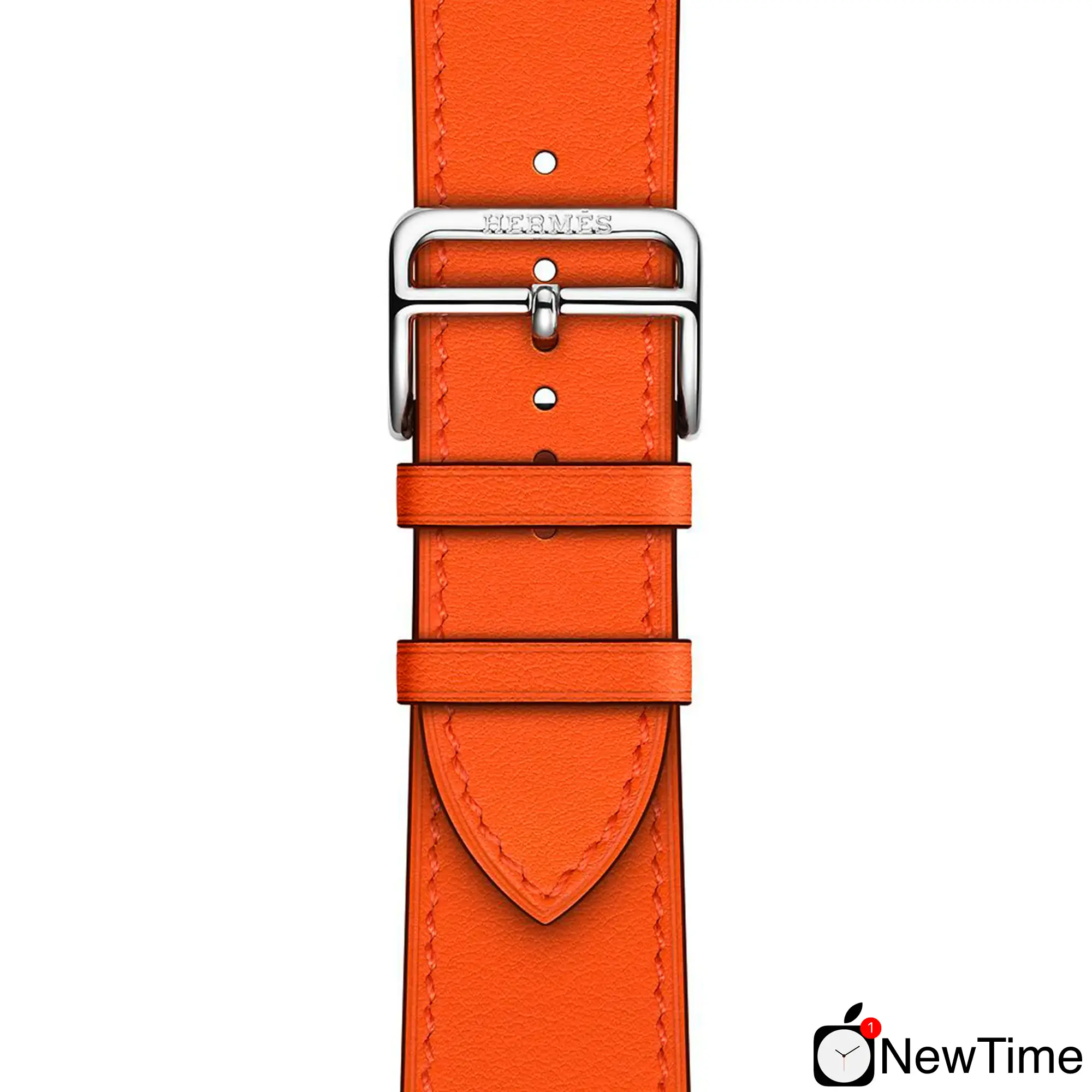 Apple Watch Hermes Series 6 GPS + Cellular 40mm Silver Stainless Steel Case with Orange Swift Leather Single Tour (MG3K3 + H077051CJ93)