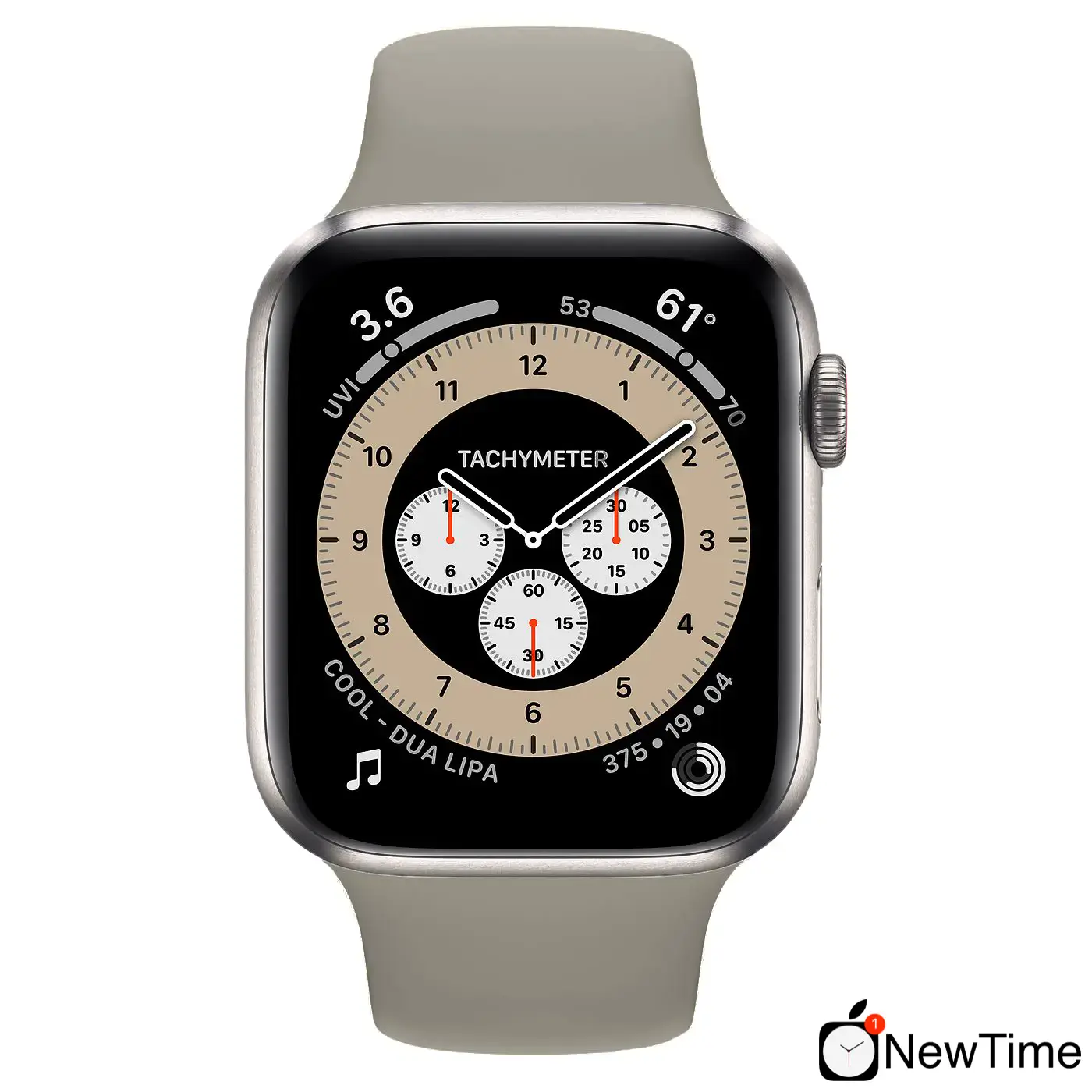 Apple Watch Edition Series 6 GPS + Cellular 44mm Titanium Case with M / L Light Gray Sport Band (M0H23, M0GJ3)