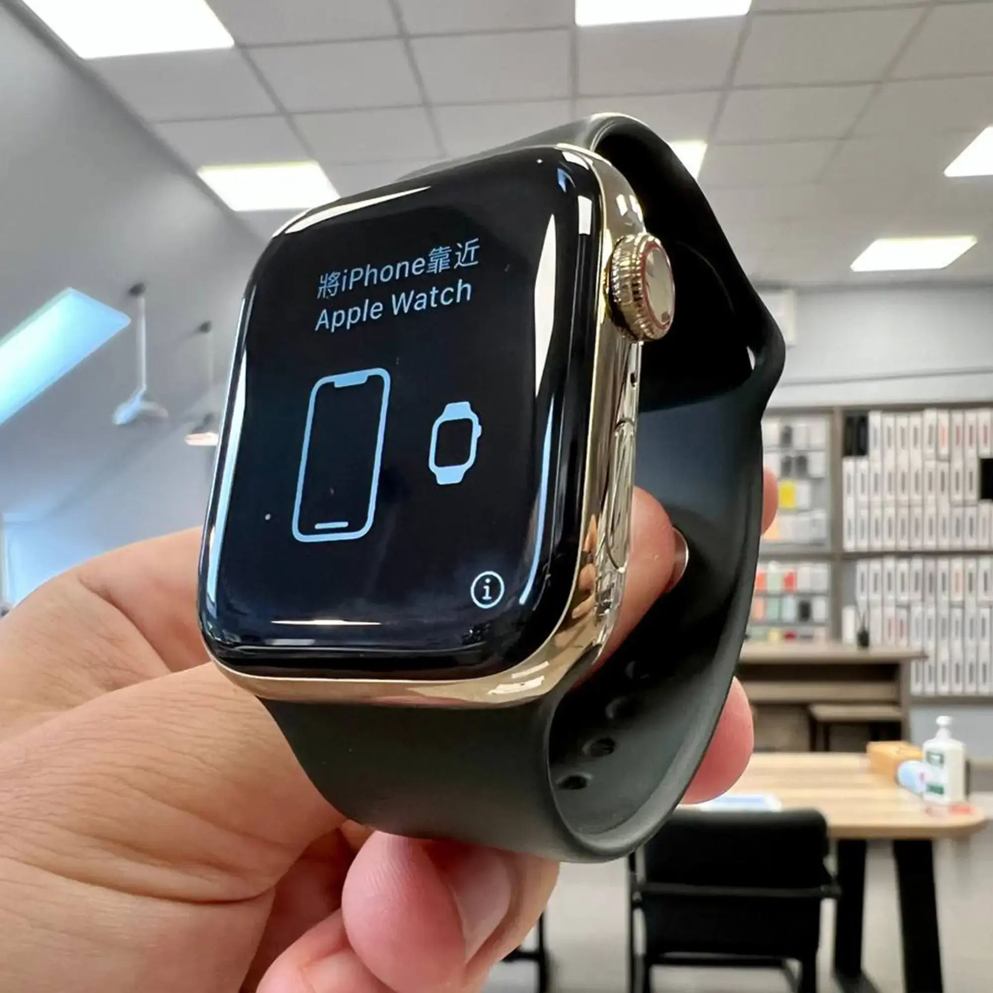 USED Apple Watch Series 6 GPS + Cellular 44mm Gold Stainless Steel Case з Cyprus Green Sport Band (M07N3, M09F3), (Стан - 10/10 Комплект - повний | гарантія - 1 міс.)
