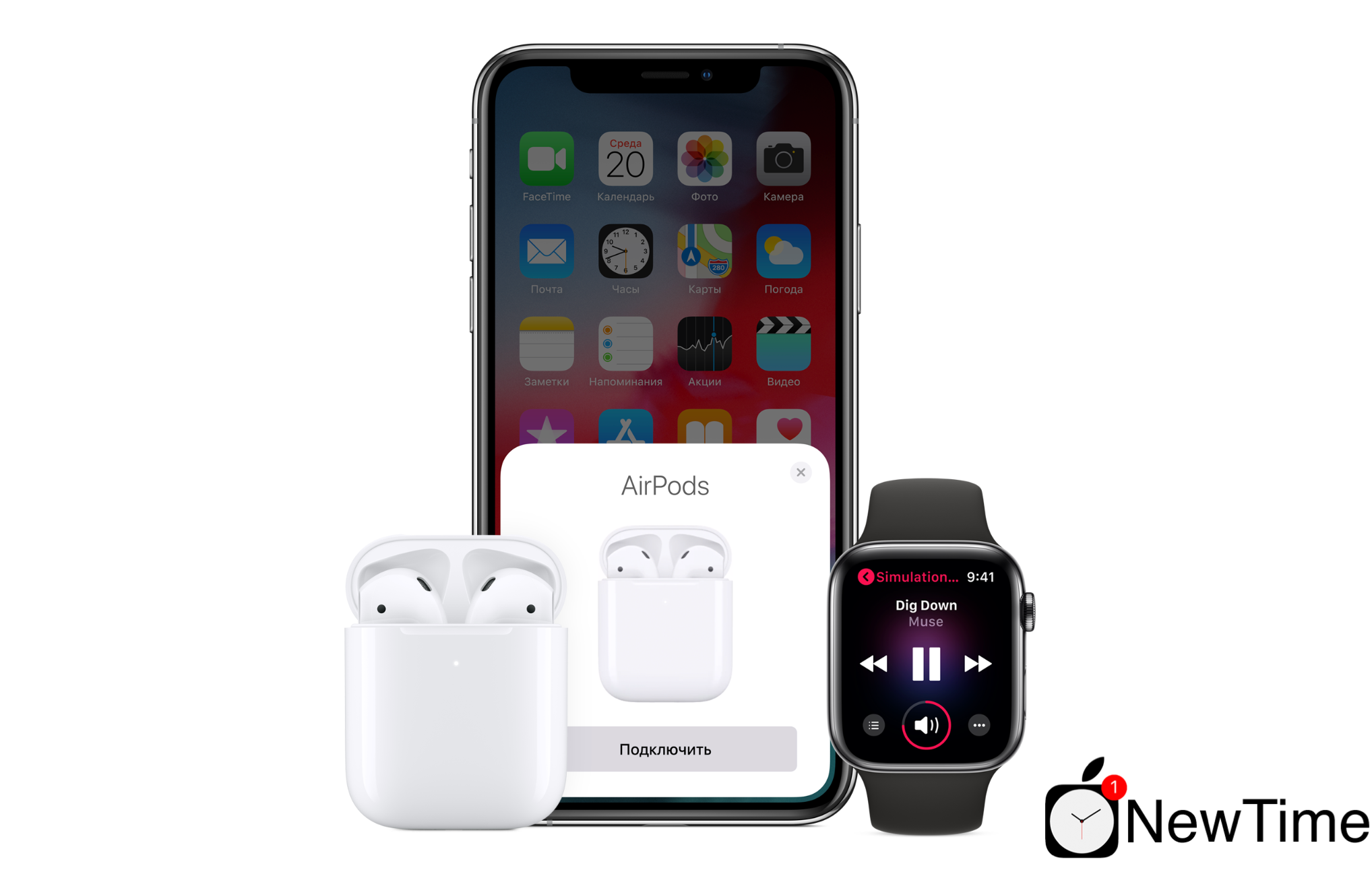 Наушники Apple AirPods 2 with Wireless Charging Case (MRXJ2)