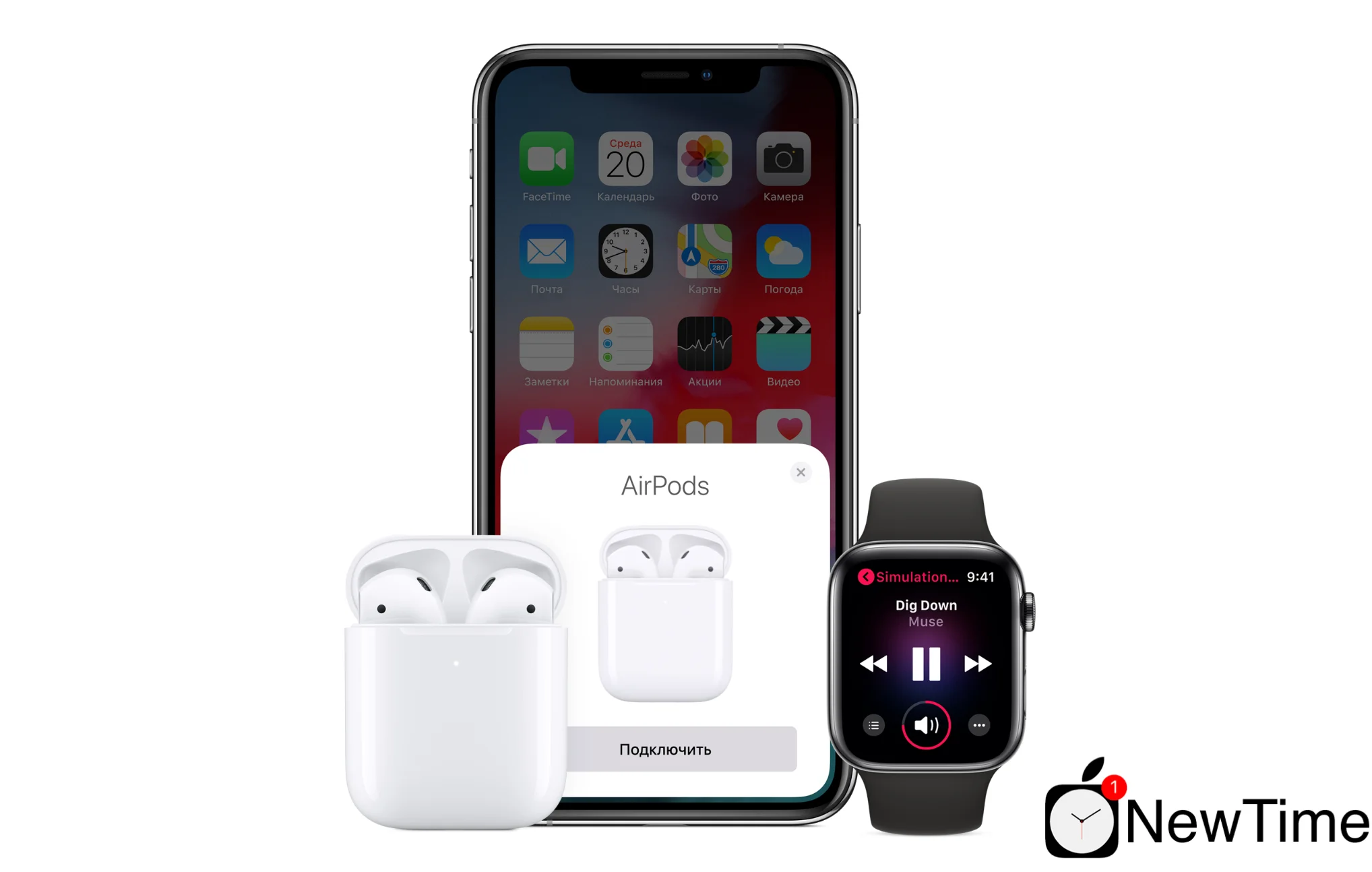 Наушники Apple AirPods 2 with Wireless Charging Case (MRXJ2)
