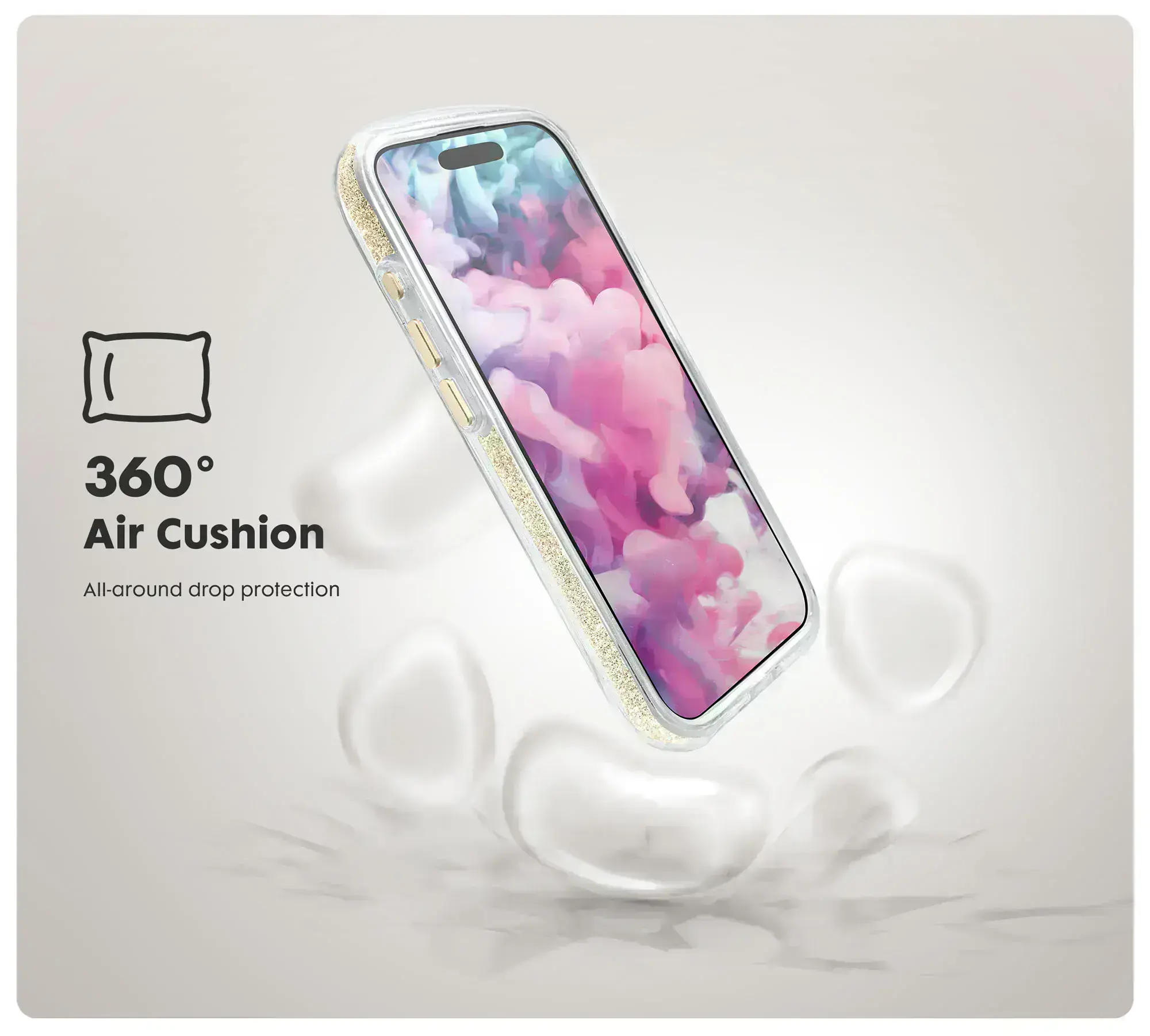 Схема воздушной подушки 360° чехла LAUT AERO SPARKLE