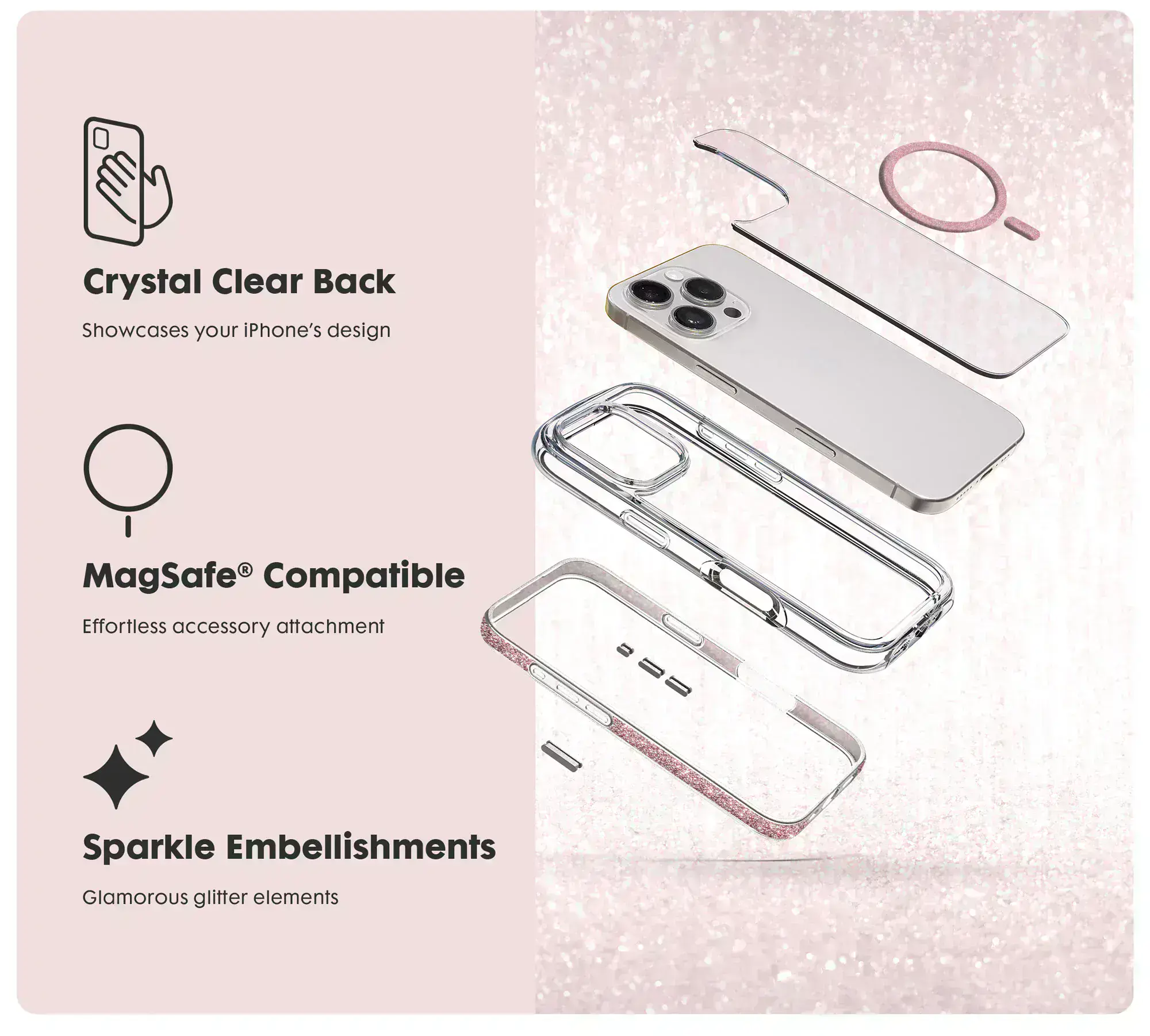 Чехол LAUT AERO SPARKLE с поддержкой MagSafe