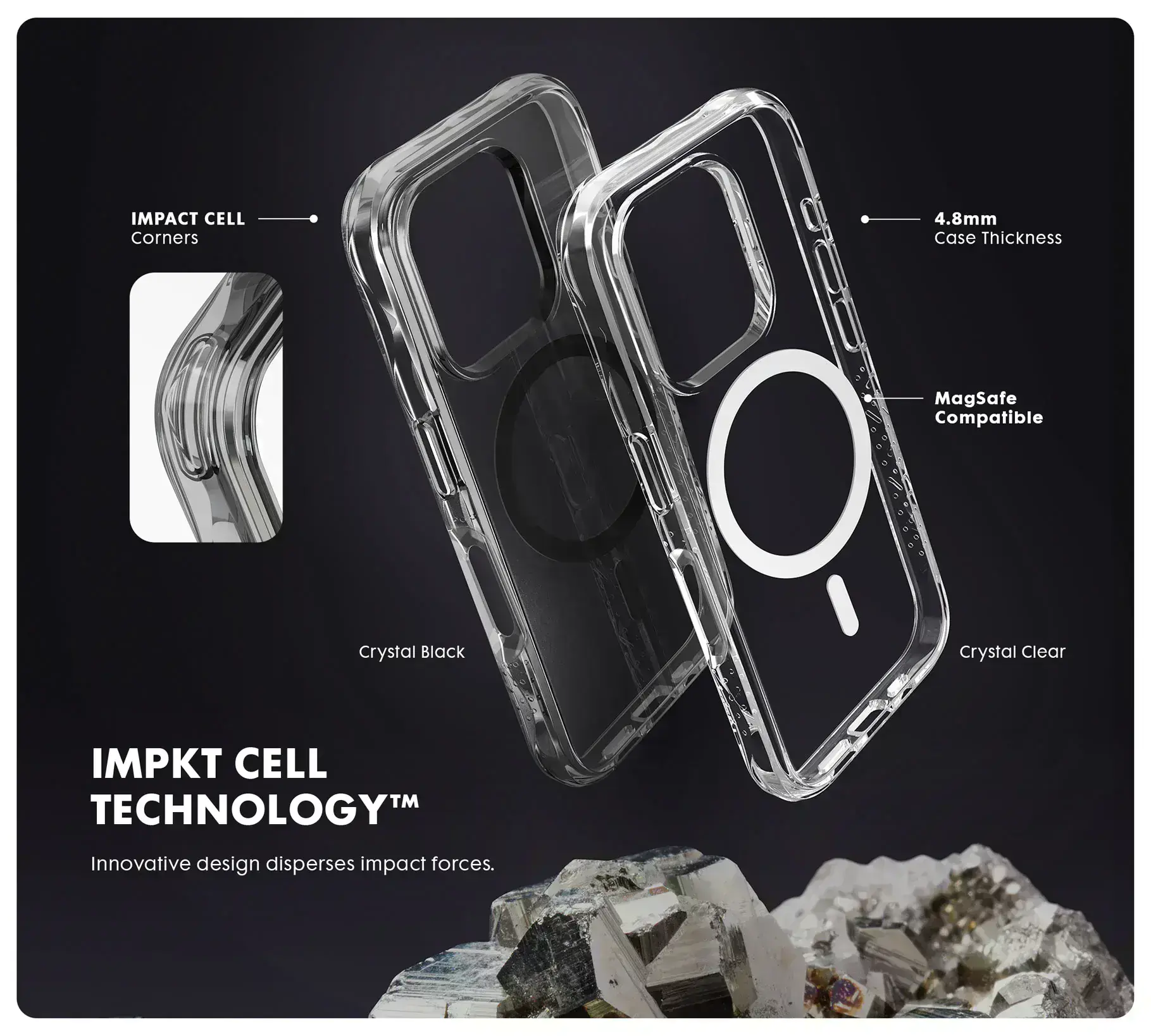 Технологія IMPKT Cell в чохлі CRYSTAL MATTER X