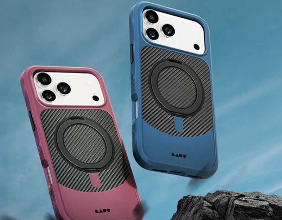Чехол LAUT CARBON MATTER для iPhone 17 - вид с карбоновой текстурой