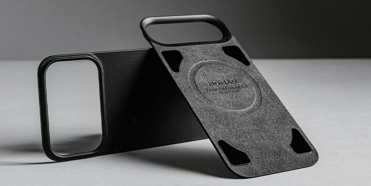 Nomad Magnetic Horween Leather Back Case – вид чехла на iPhone спереди и сзади