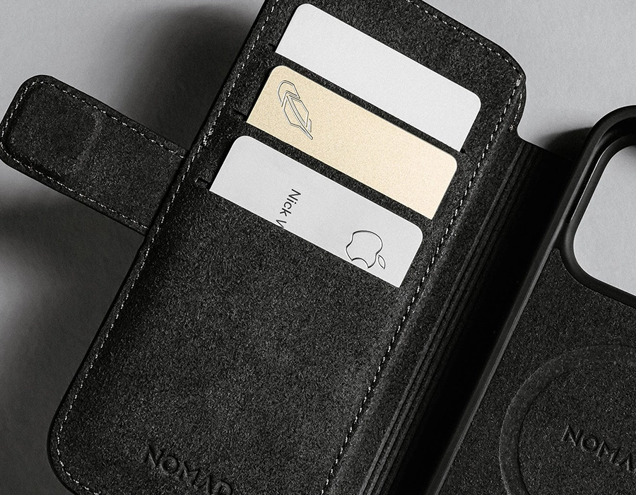 Nomad Modern Leather Folio Case – открытый чехол с отделением для карт и наличных