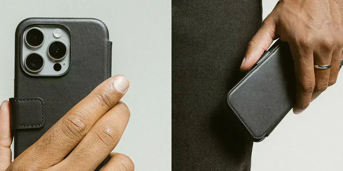 Загальний вигляд чохла Nomad Modern Leather Case Folio на iPhone