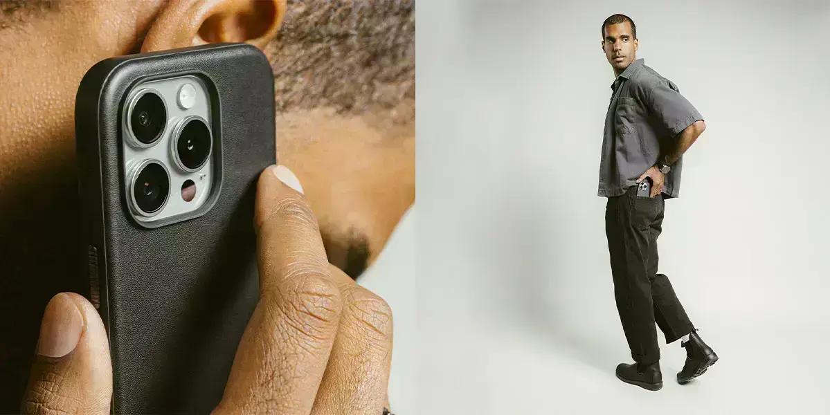 Загальний вигляд чохла Nomad Modern Leather Case на iPhone