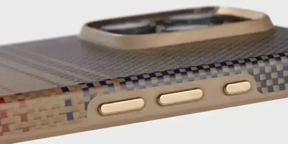 металеві кнопки на чохлі pitaka military grade protective case
