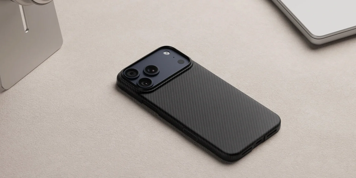 Чохол Pitaka Ultra-Slim Case Twill 600D with PitaTap for iPhone 16 Pro Max - Black/Grey (KI1602PAM)