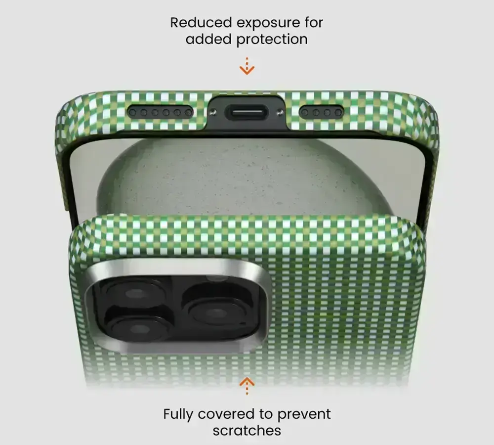 вырезы и бортики для защиты на чехле Pitaka Ultra-Slim Case
