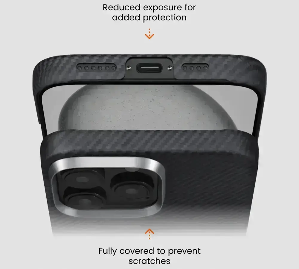 вирізи та бортики для захисту на чохлі pitaka ultra slim case