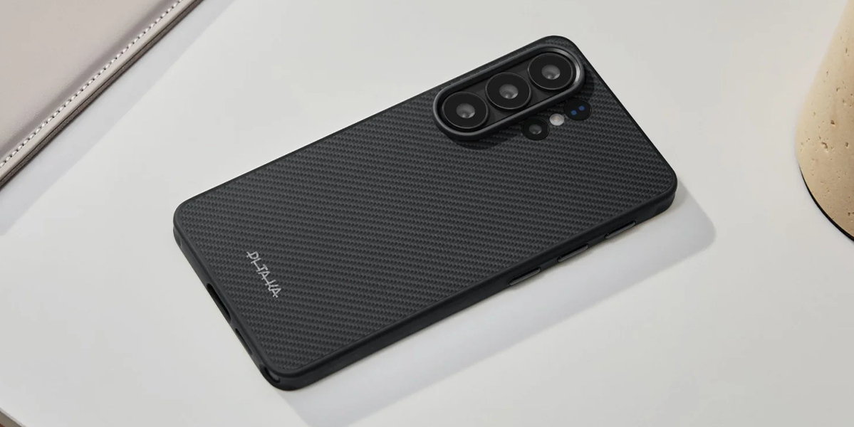 Чехол Pitaka Aramid ProGuard Case with Aaron Button for Samsung Galaxy S26 Ultra - 600D Black/Grey [Twill] (PBS2601U)