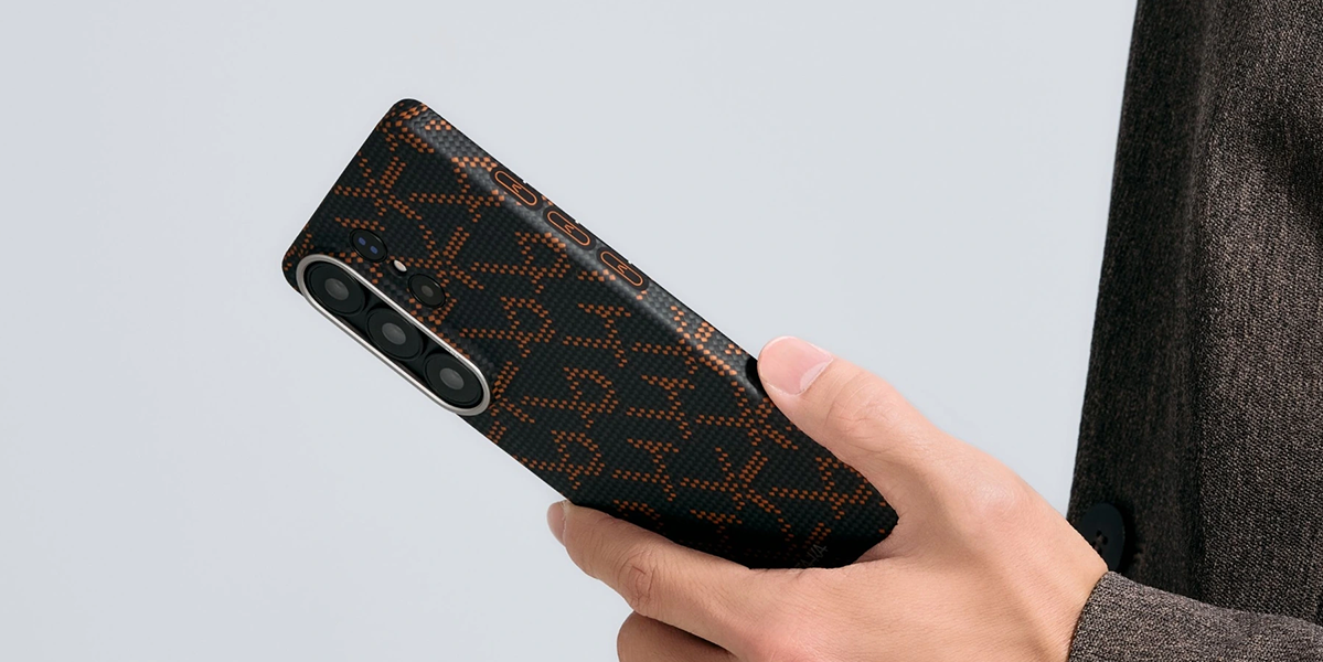 Чехол Pitaka Edge Ultra-Slim Case with Aaron Button for Samsung Galaxy S26 Ultra - Black/Orange (KS2602UPTK)