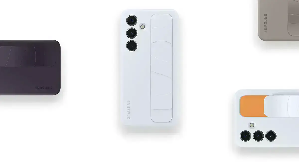 кілька телефонів з чохлом Standing Grip Case в різних кольорах