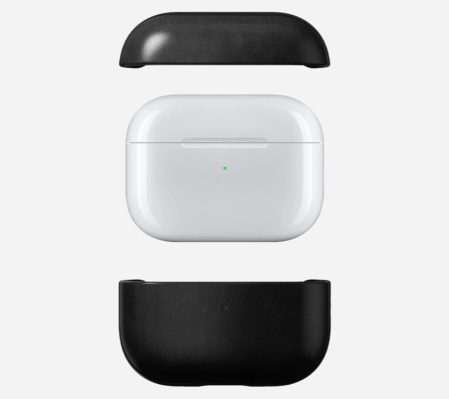 Nomad Modern Leather Case на AirPods Pro, вид сбоку