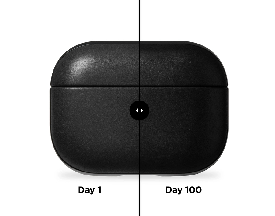 AirPods Pro в чехле Nomad Modern Leather Case — вид сбоку